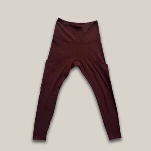 Beyond Yoga Midi Leggings High Rise Waist Powerbeyond Strive Pockets Maroon W S